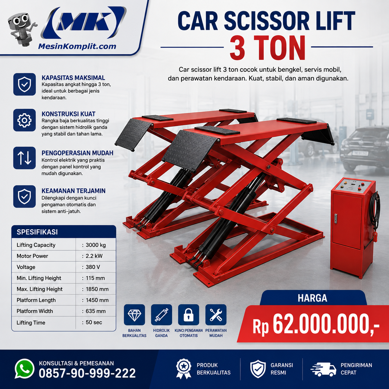 Scissor Lift Elektrik Dou...